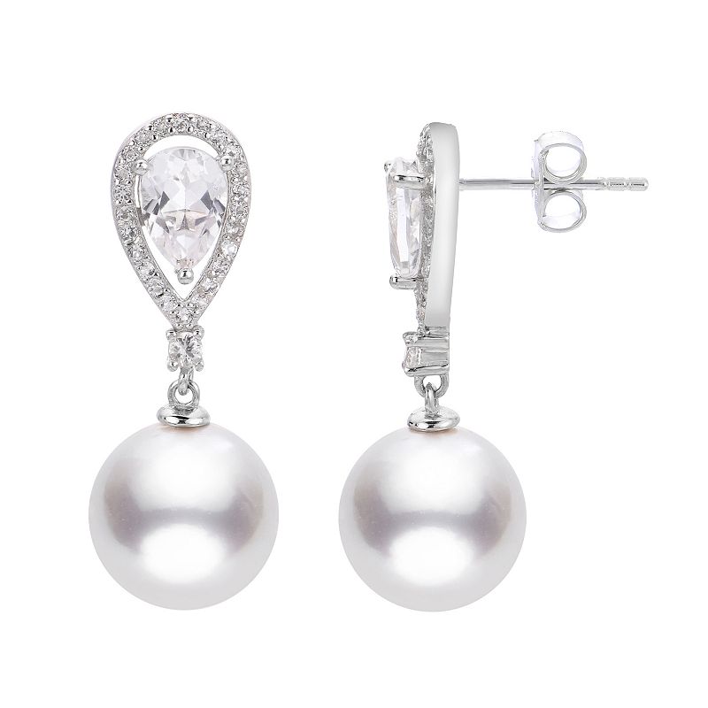 PearLustre by Imperial Freshwater Cultured Pearl & White Topaz Drop Earring