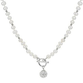 PearLustre by Imperial Freshwater Cultured Pearl & Crystal Bead Toggle Clasp Necklace