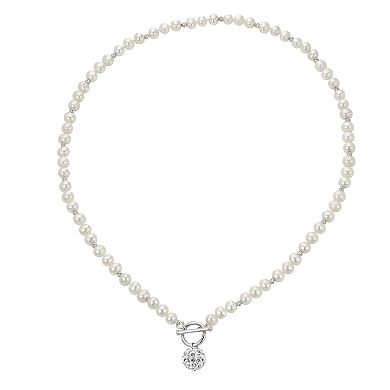 PearLustre by Imperial Freshwater Cultured Pearl & Crystal Bead Toggle Clasp Necklace