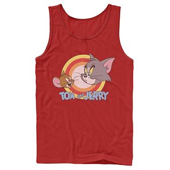 Men's Tom & Jerry Faces And Logo Tank Top