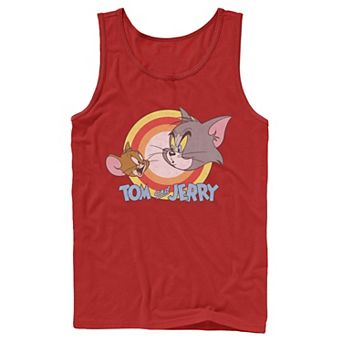Men's Tom & Jerry Faces And Logo Tank Top