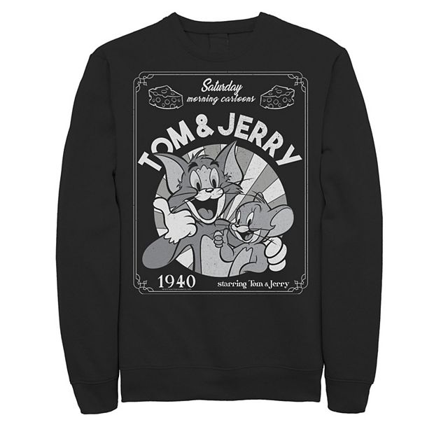 Men's Tom And Jerry Saturday Morning Cartoons 1940 Portrait Sweatshirt