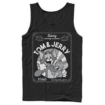 Men's Tom And Jerry Saturday Morning Cartoons 1940 Portrait Tank Top
