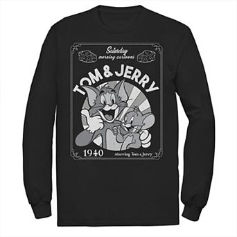 Men's Tom And Jerry Saturday Morning Cartoons 1940 Portrait Tee