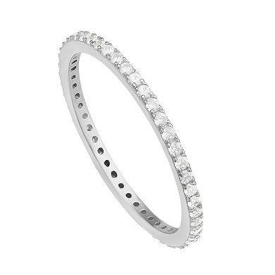 PRIMROSE Sterling Silver Pave Cubic Zirconia Ring