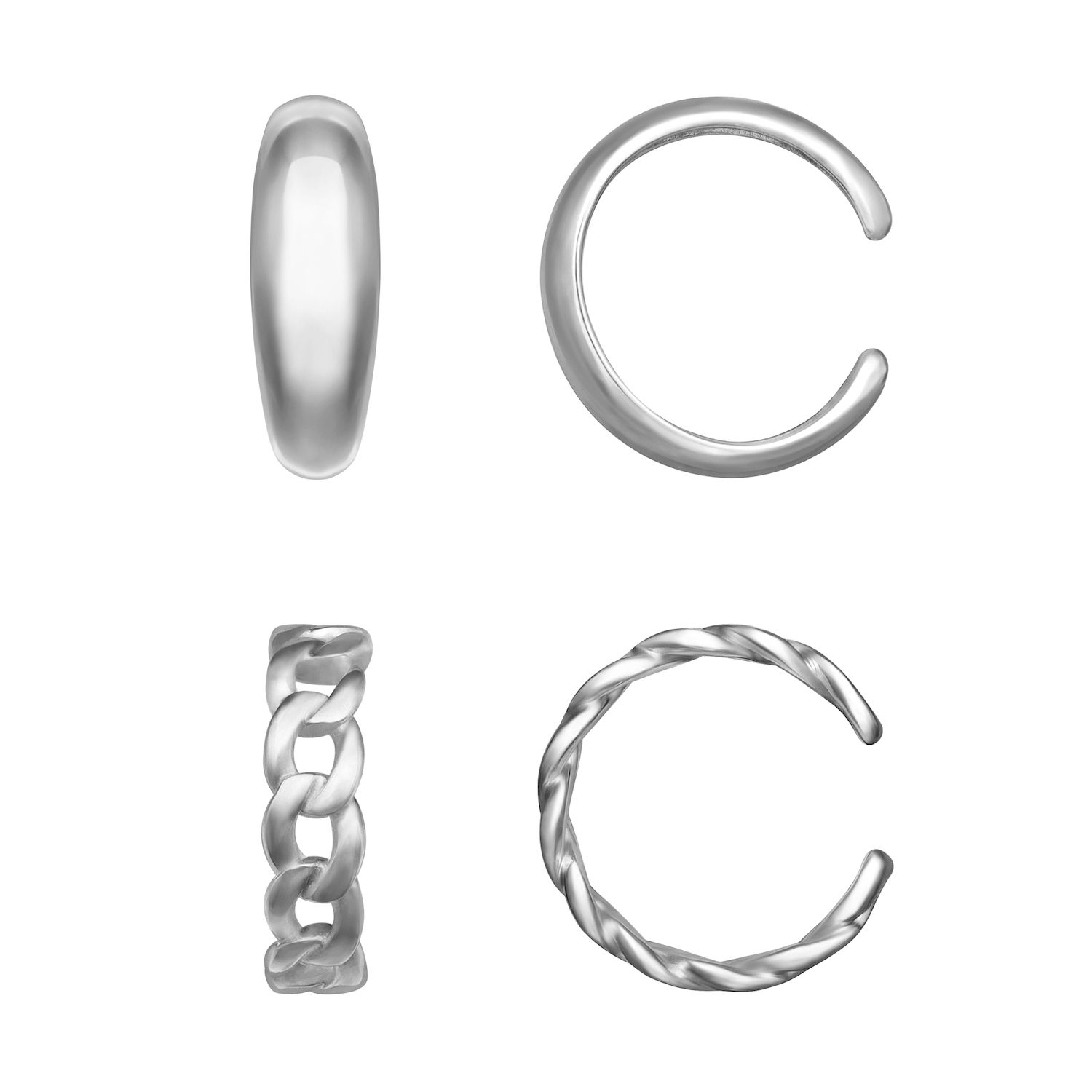 PRIMROSE Sterling Silver Ear Cuff Duo Set - Sterling Silver