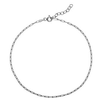 PRIMROSE Sterling Silver Clip Link Chain Anklet