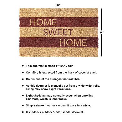 RugSmith Home Sweet Home Stripe Doormat - 18'' x 30''