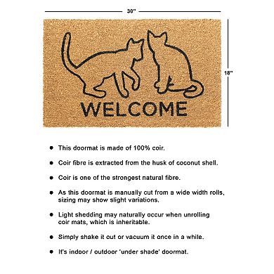 RugSmith Welcome Cats Doormat - 18'' x 30''