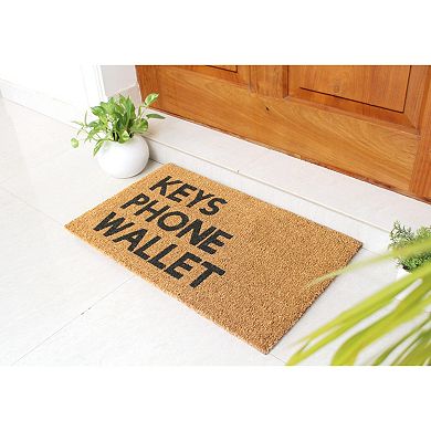 RugSmith Keys Phone Wallet Doormat - 18'' x 30''