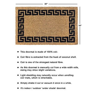 RugSmith Greek Key Bordered Doormat - 18'' x 30''