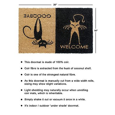 RugSmith Welcome Good Bye Cats Doormat - 18'' x 30''