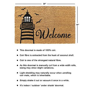RugSmith Welcome Light House Doormat - 18'' x 30''