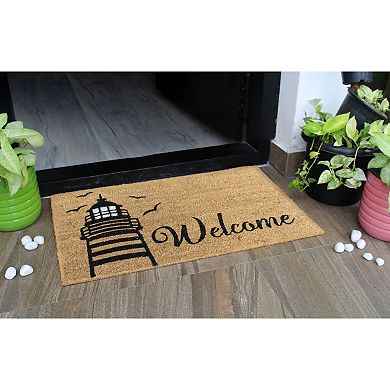 RugSmith Welcome Light House Doormat - 18'' x 30''