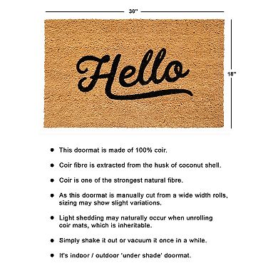 RugSmith Simply Hello Doormat - 18'' x 30''