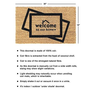RugSmith Welcome to Our Home with Love Doormat - 18'' x 30''