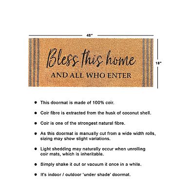 RugSmith Bless this Home and All Who Enter Doormat - 18'' x 48''