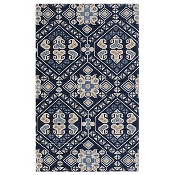 RugSmith Navy Geometric Anti-Fatigue Mat - 20'' x 36''