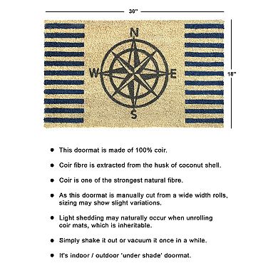 RugSmith Welcome Compass Doormat - 18'' x 30''