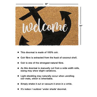 RugSmith Welcome Anchor Doormat - 18'' x 30''