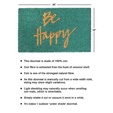 RugSmith Be Happy Doormat - 18'' x 30''