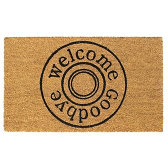 RugSmith Welcome Good Bye Round Print Doormat - 18'' x 30''