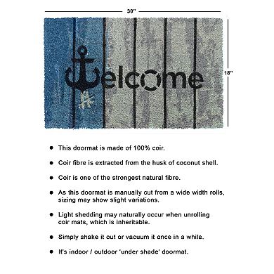 RugSmith Welcome Anchor Plank Doormat - 18'' x 30''
