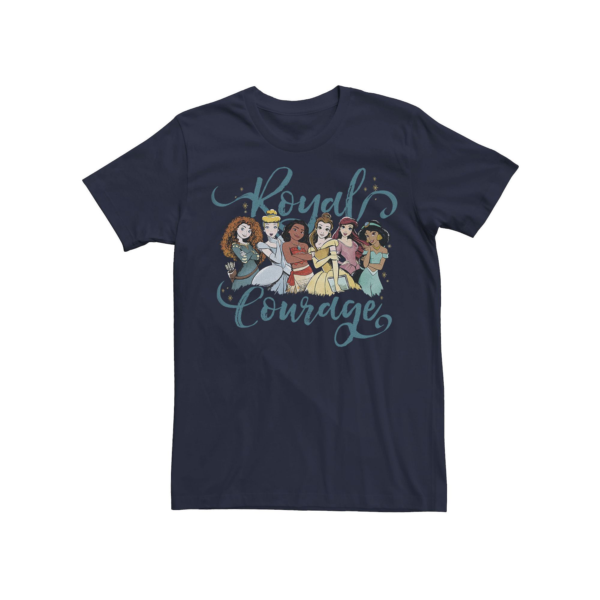 Disney Princesses Royal Courage Group Sketch Juniors Graphic Tee, Girls, 