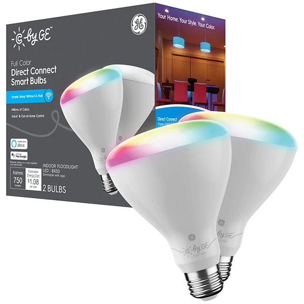 GE Cync By GE Direct Connect Light Bulb BR30 Full Color 2 Pack 