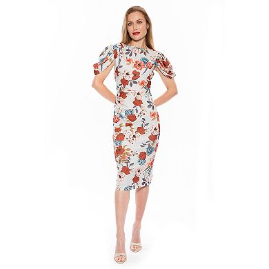 Women's ALEXIA ADMOR Draped Shoulder Sheath Dress