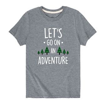 Boys 8-20 "Let's Go On An Adventure" Graphic Tee