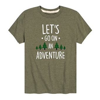Boys 8-20 "Let's Go On An Adventure" Graphic Tee