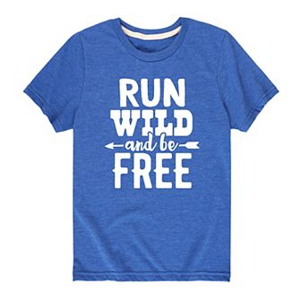 Boys 8-20 "Run Wild And Be Free" Graphic Tee