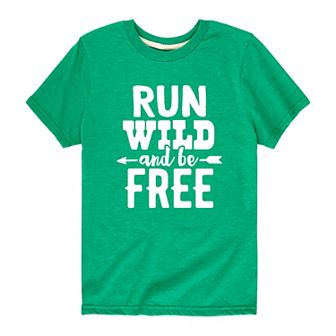 Boys 8-20 "Run Wild And Be Free" Graphic Tee