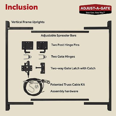 Adjust-A-Gate Steel Frame Gate Building Kit, 60-96 In Wide Opening 3-4 Feet High