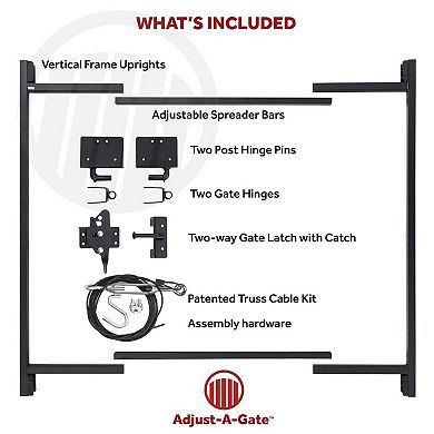 Adjust-A-Gate Steel Frame Gate Building Kit, 60-96 In Wide Opening 3-4 Feet High