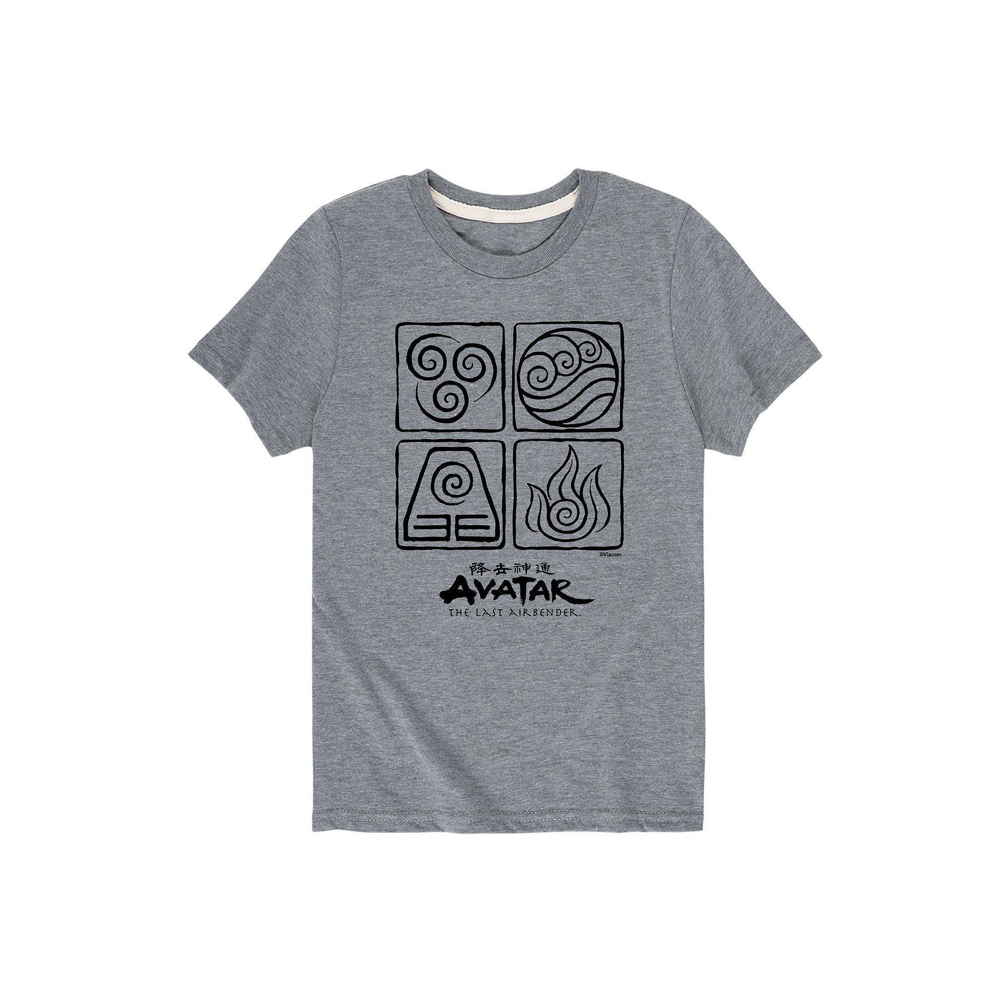 Boys 8-20 Avatar: The Last Airbender Element Symbols Graphic Tee, Boys, Si