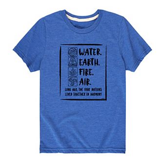 Boys 8-20 Avatar: The Last Airbender "Water Earth Fire Air" Graphic Tee