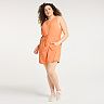 Plus Size FLX Woven Tank Dress with Built-In Shorts 