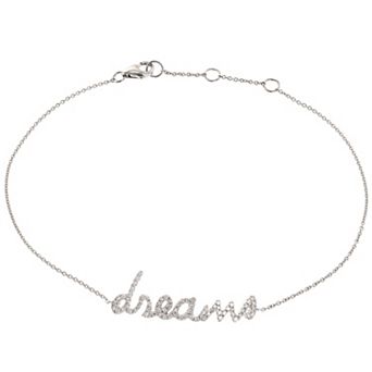 LUXLE 14k White Gold 1/5 Carat T.W. Diamond "Dreams" Bracelet