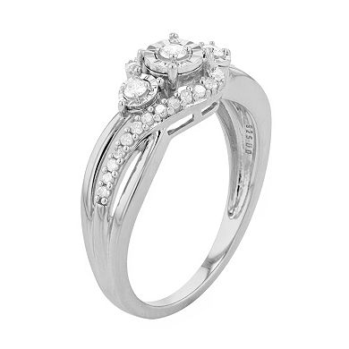 Diamond Brilliance Sterling Silver 1/4 Carat T.W. Diamond 3-Stone Ring