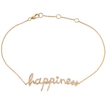 LUXLE 14k Gold 1/3 Carat T.W. Diamond "Happiness" Bracelet