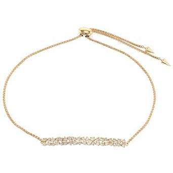 Luxle 14k Gold 1/2 Carat T.W. Diamond Bar Adjustable Bracelet