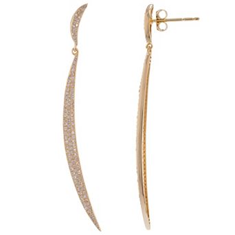 LUXLE 14k Gold 3/4 Carat T.W. Diamond Pave Drop Earrings