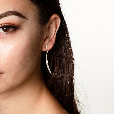 LUXLE 14k Gold 3/4 Carat T.W. Diamond Pave Drop Earrings