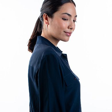 Luxle 14k White Gold 1/2 Carat T.W. Diamond Twist Hoop Earrings