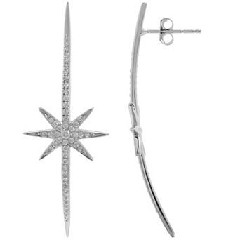 LUXLE 14k White Gold 3/8 Carat T.W. Diamond Starburst Earrings