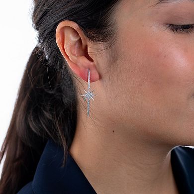 LUXLE 14k White Gold 3/8 Carat T.W. Diamond Starburst Earrings