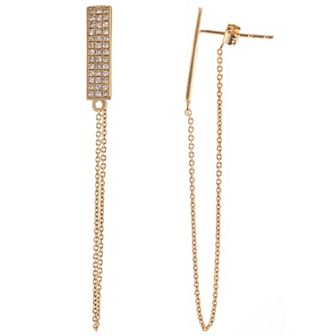 LUXLE 14k Gold 1/4 Carat T.W. Diamond Chain Drop Earring