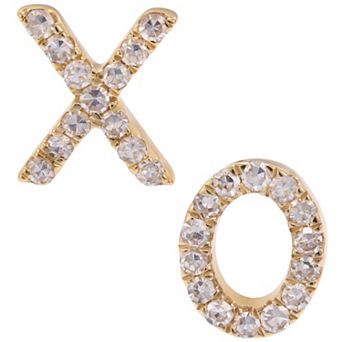 LUXLE 14k Gold Diamond Accent XO Stud Earrings